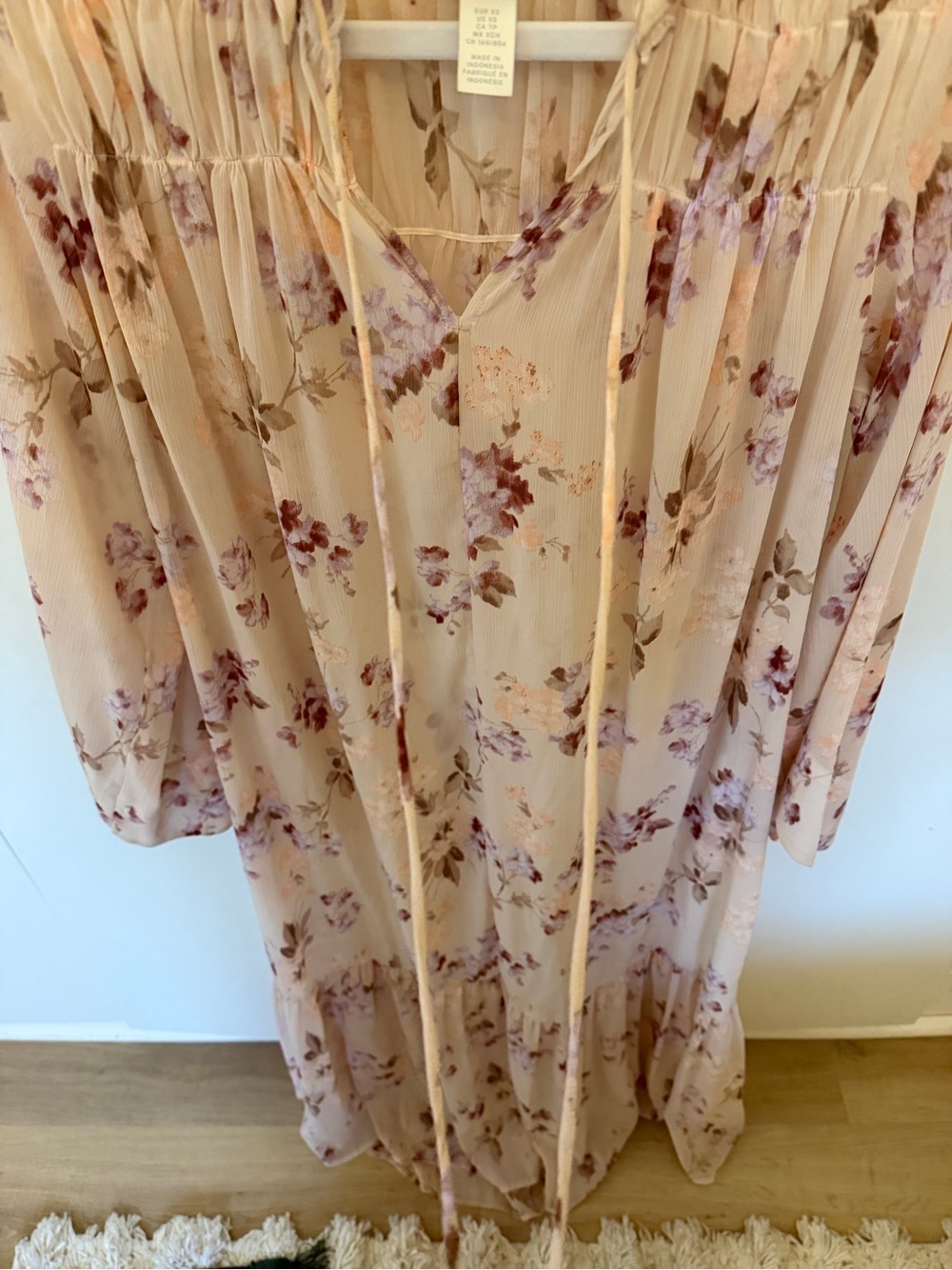 H&M floral sheer maxi dress